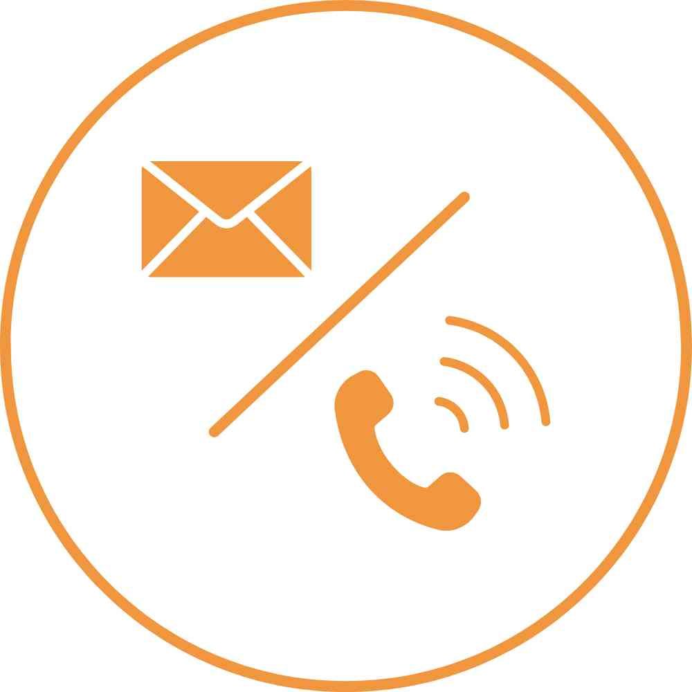 Symbol für Kontaktmöglichkeiten: E-Mail- und Telefonkommunikation.